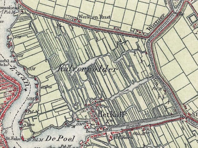 kaart Kalverpolder 1900